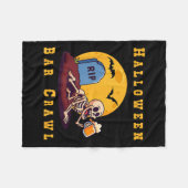 Soky Halloween Skeleton Bar Hopper  フリースブランケット (正面(横))