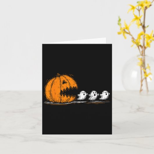 Soky Pumpkin Chasing Cute Ghosts Halloween Parade  カード (黄色い花)