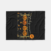 Soky Season Retro Halloween Black Cat Pumpkin Fall フリースブランケット (正面(横))