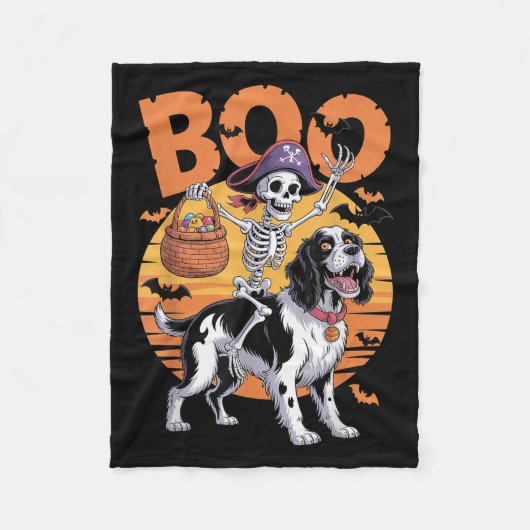 Soky Springer Costume English Springer Spaniel Hal フリースブランケット (正面)