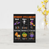 Soky Syllables Funny Halloween Educational Teacher カード (黄色い花)
