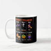 Soky Syllables Funny Halloween Educational Teacher コーヒーマグカップ (左)