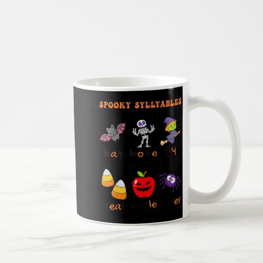 Soky Syllables Teacher Funny Halloween Educational コーヒーマグカップ (右)