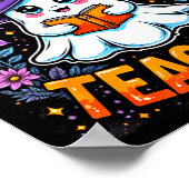 Soky Teacher Cute Ghost Reading Book Funny Hallo  ポスター (角)