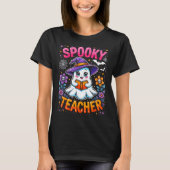 Soky Teacher Cute Ghost Reading Book Funny Hallo  Tシャツ (正面)