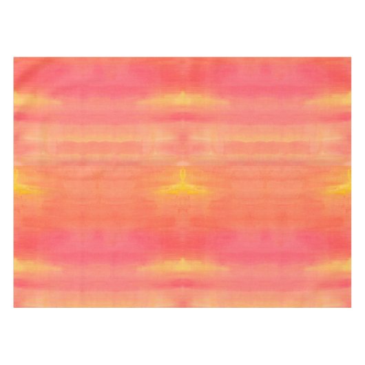 SOL黄色およびオレンジグラデーションな水彩画の芸術 テーブルクロス (正面(横))