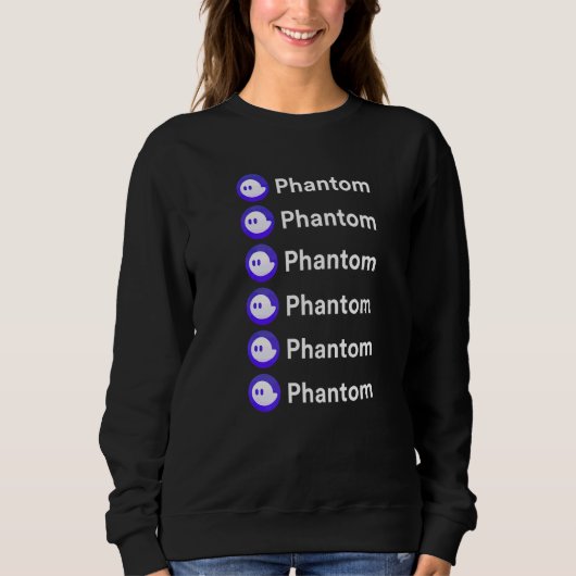 Solanaネットワーク上のPhantom NFTおよび暗号通貨ウォレット スウェットシャツ (正面)