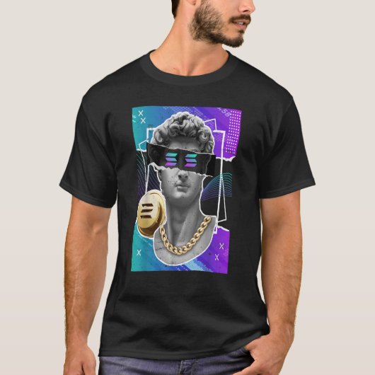 Solana Crypto Token Modern Art Statue Cryptocurren Tシャツ (正面)