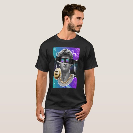 Solana Crypto Token Modern Art Statue Cryptocurren Tシャツ (正面フル)