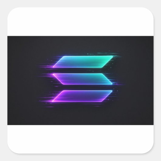 Solana Neon Speed Bars Sticker スクエアシール (正面)