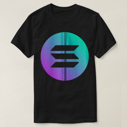 Solana SOLロゴ画像CryptocurrencyエンブレムZip Tシャツ (デザイン正面)