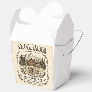 Solange Kalderi レストランフロントロゴ & バックメニュー フェイバーボックス