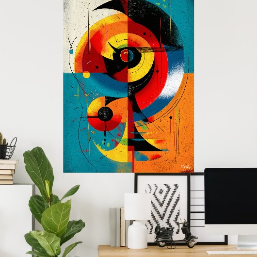 Solar Axis – Mid-Century Bauhaus Symmetry Wall Art ポスター (ホームオフィス)