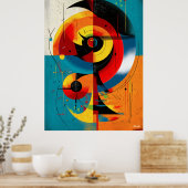 Solar Axis – Mid-Century Bauhaus Symmetry Wall Art ポスター (キッチン)