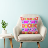 Solar Bloom Kaleidoscope Throw Pillow クッション (椅子)