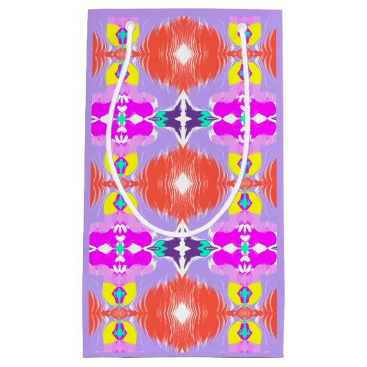 Solar Bloom Kaleidoscope Throw Pillow スモールペーパーバッグ (正面)