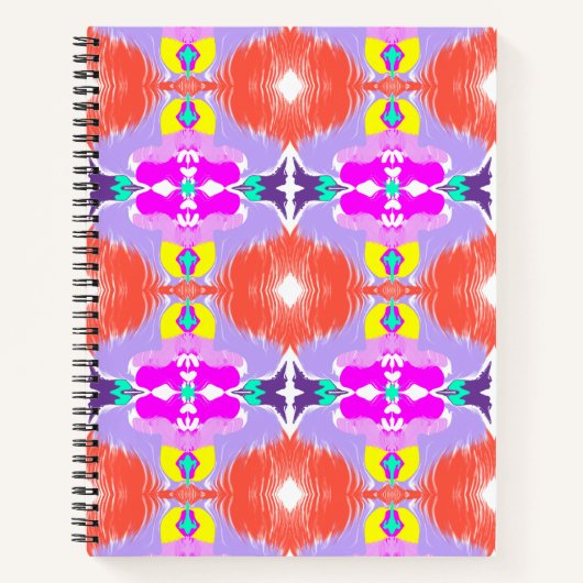 Solar Bloom Kaleidoscope Throw Pillow ノートブック (正面)