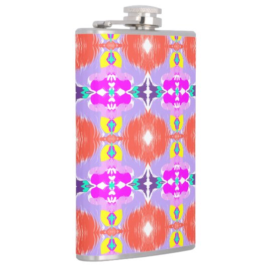 Solar Bloom Kaleidoscope Throw Pillow フラスク (右)