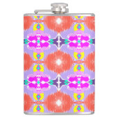 Solar Bloom Kaleidoscope Throw Pillow フラスク (正面)