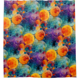 Solar Drift Vibrant Fractal Art Abstract Pattern シャワーカーテン