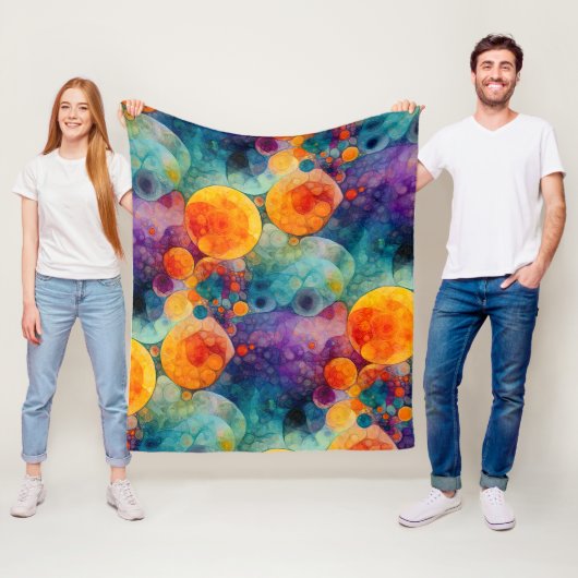 Solar Drift Vibrant Fractal Art Abstract Pattern フリースブランケット (インサイチュ)