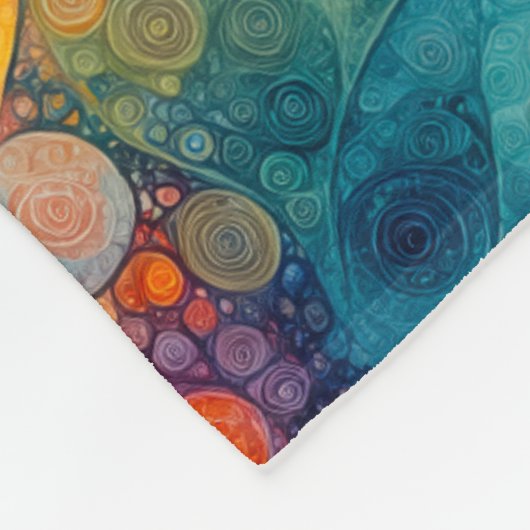 Solar Drift Vibrant Fractal Art Abstract Pattern フリースブランケット (角)