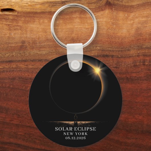 Solar Eclipse 2026 Celestial Astronomy キーホルダー (裏面)