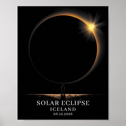 Solar Eclipse 2026 Iceland Celestial ポスター (正面)