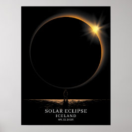 Solar Eclipse 2026 Iceland Celestial ポスター