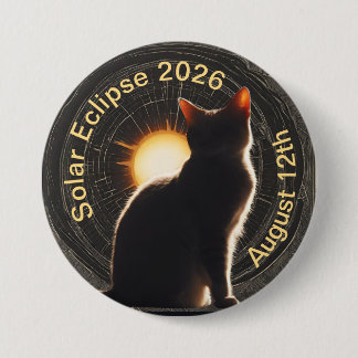 Solar Eclipse 2026 sun cat 缶バッジ