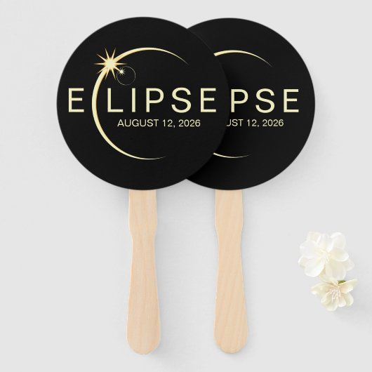 Solar Eclipse Astronomy Event 2026 ハンドファン (正面&裏面)