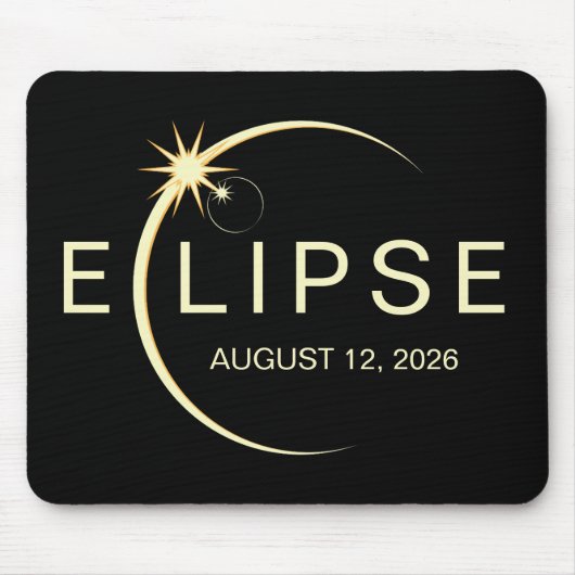 Solar Eclipse Astronomy Event 2026 マウスパッド (正面)