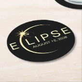 Solar Eclipse Astronomy Event 2026 ラウンドペーパーコースター (アングル)