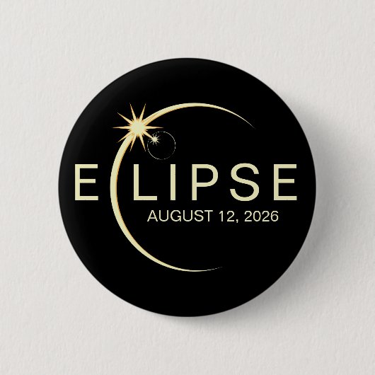 Solar Eclipse Astronomy Event 2026 缶バッジ (正面)
