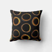 Solar Eclipse Mid-Century Modern Black & Gold クッション (裏面)