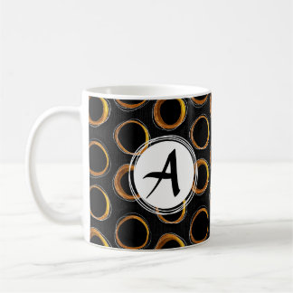 Solar Eclipse Mid-Century Modern Black & Gold コーヒーマグカップ