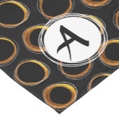 Solar Eclipse Mid-Century Modern Black & Gold ショートテーブルランナー (コーナー)