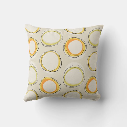 Solar Eclipse Mid-Century Modern - Black lines クッション (裏面)