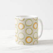 Solar Eclipse Mid-Century Modern - Black lines コーヒーマグカップ (正面右)