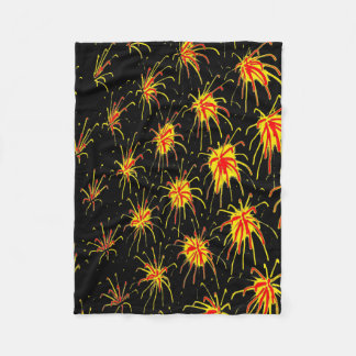 Solar Fireworks Burst Fleece Blanket フリースブランケット