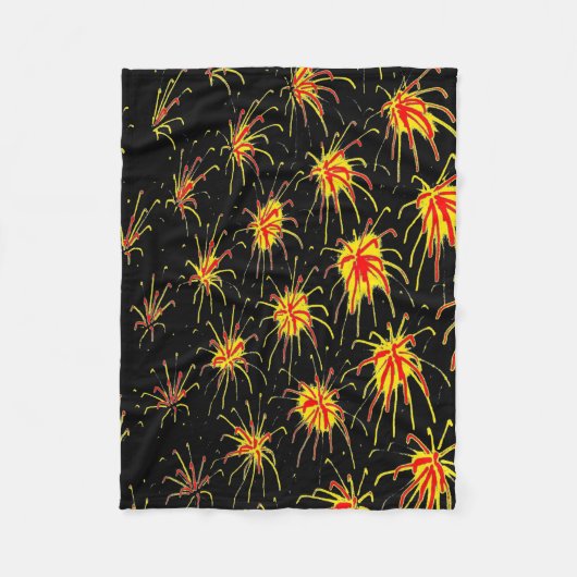 Solar Fireworks Burst Fleece Blanket フリースブランケット (正面)