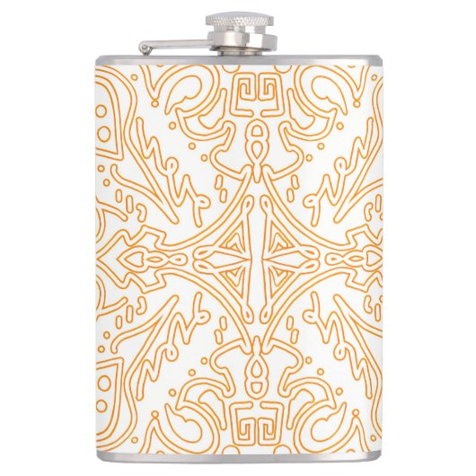 Solar Flare Gold Damask Phone / iPad case フラスク (正面)