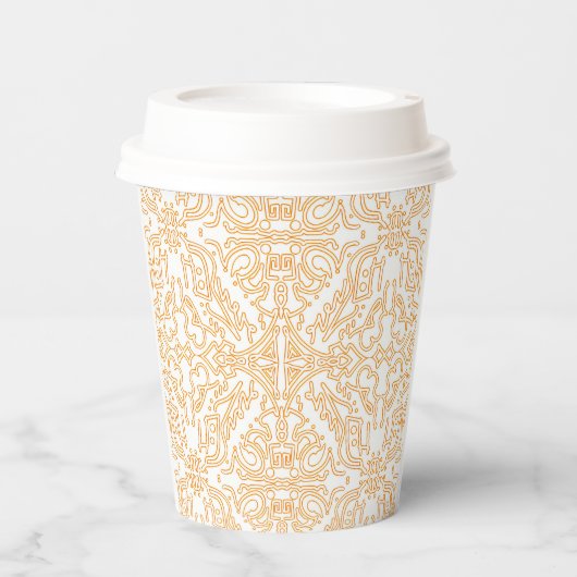 Solar Flare Gold Damask Phone / iPad case 紙コップ (正面)