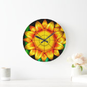 Solar Flare Sunflowers  ラージ壁時計 (ホーム)