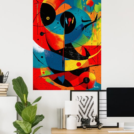 Solar Geometry II – Mid-Century Abstract Construct ポスター (ホームオフィス)