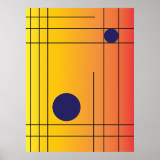 Solar Grid No. 1 — モダン幾何学ウォールアートポスター ポスター