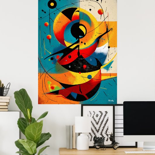 Solar Mechanica – Mid-Century Geometric Dynamics ポスター (ホームオフィス)