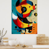 Solar Mid-Century Abstract Constructivist ポスター (キッチン)