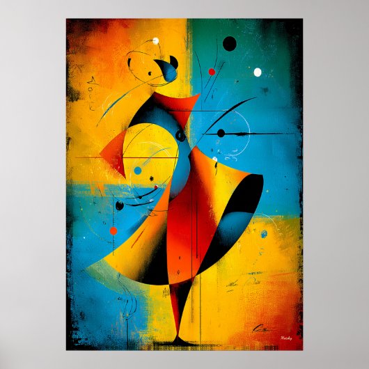 Solar Orbit – Modern Abstract Geometric Wall Art ポスター (正面)