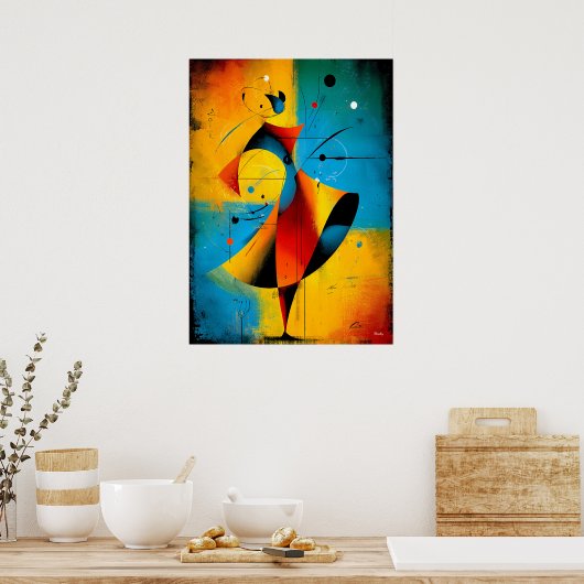 Solar Orbit – Modern Abstract Geometric Wall Art ポスター (キッチン)